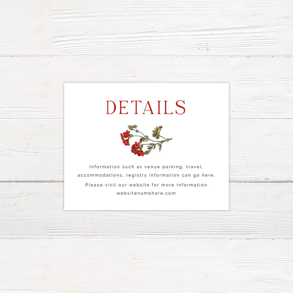 Red Blooms Details Cards - goprintplus