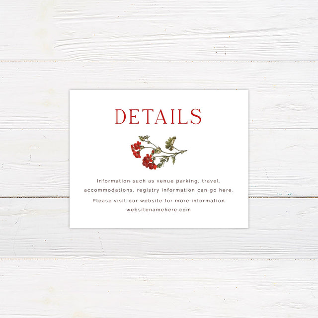 Red Blooms Details Cards - goprintplus