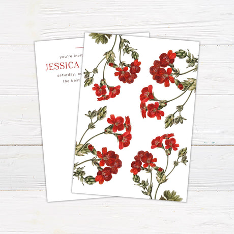 Red Blooms Invitations - goprintplus