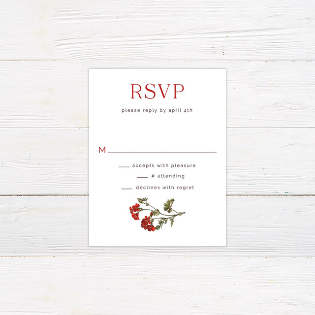 Red Blooms RSVP - goprintplus