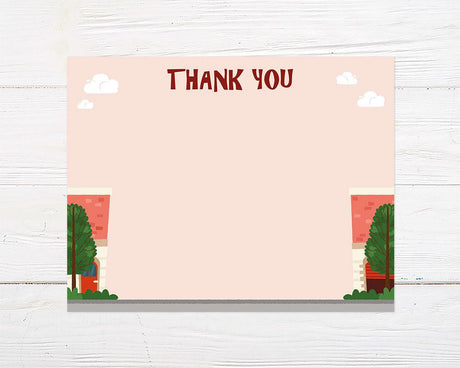 Red Fire Truck Thank You Card - goprintplus