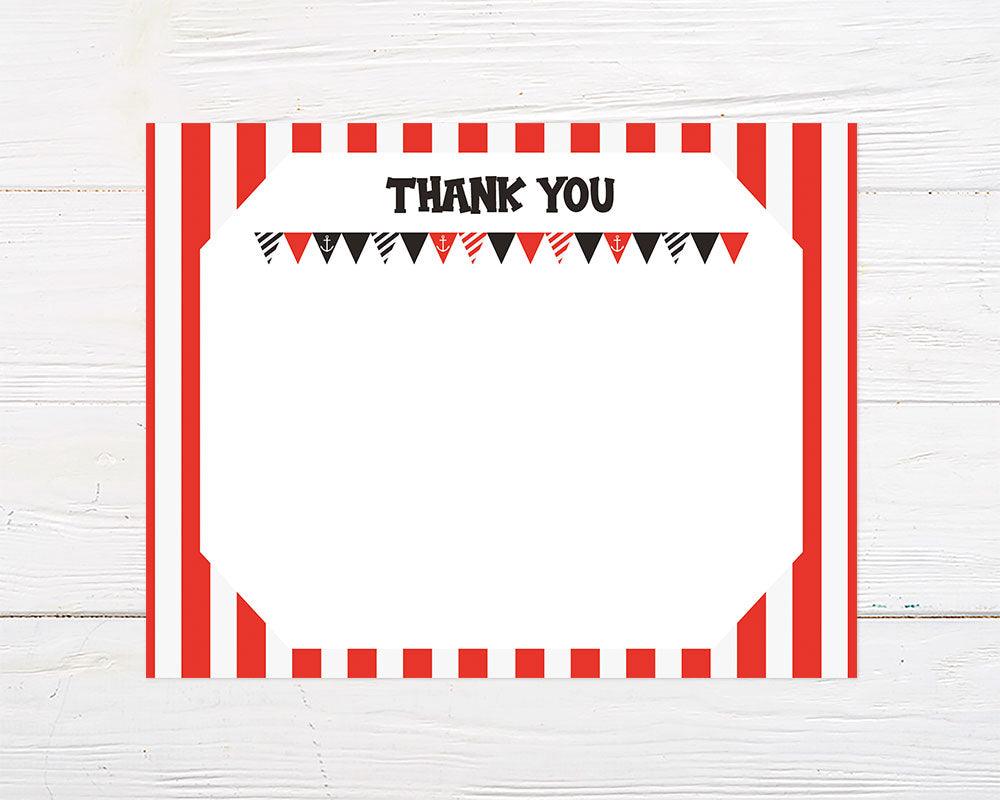 Red Pirate Thank You Card - goprintplus