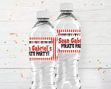 Red Pirate Water Bottle Labels - goprintplus