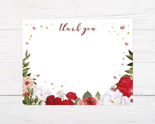 Red Rose Thank You Card - goprintplus