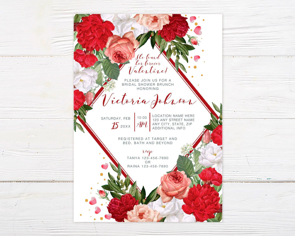 Red Rose Shower Invitation - goprintplus