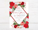 Red Rose Shower Invitation - goprintplus