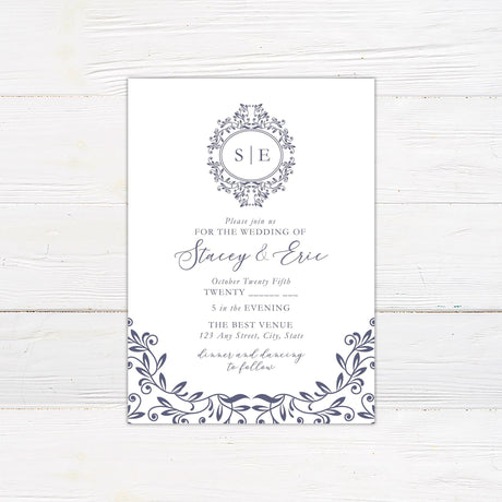 Refined Monogram Invitations - goprintplus