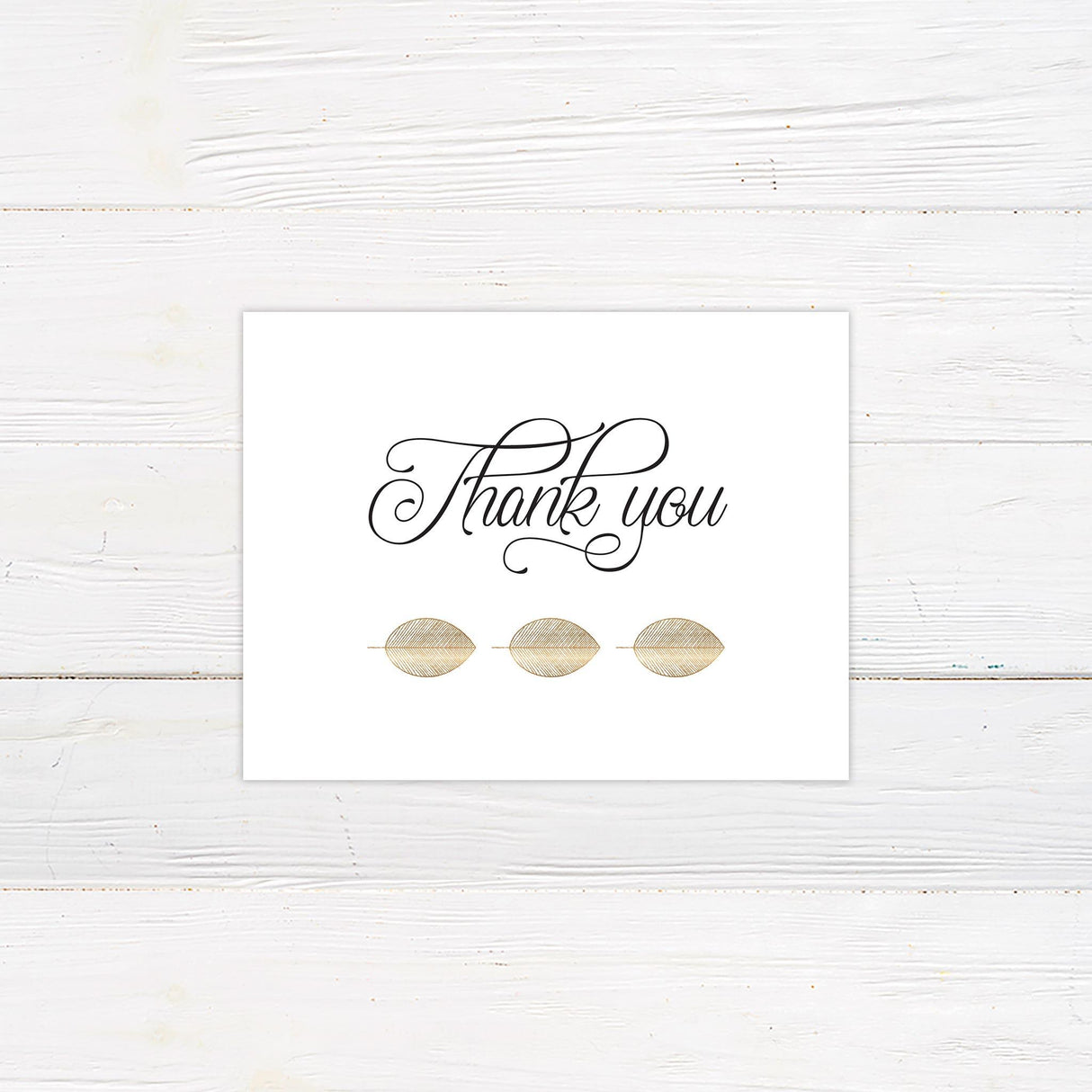 Regal Leaves Thank You Card - goprintplus