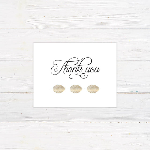 Regal Leaves Thank You Card - goprintplus