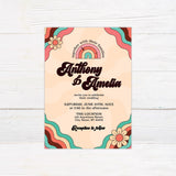 Retro Rainbow Invitations - goprintplus