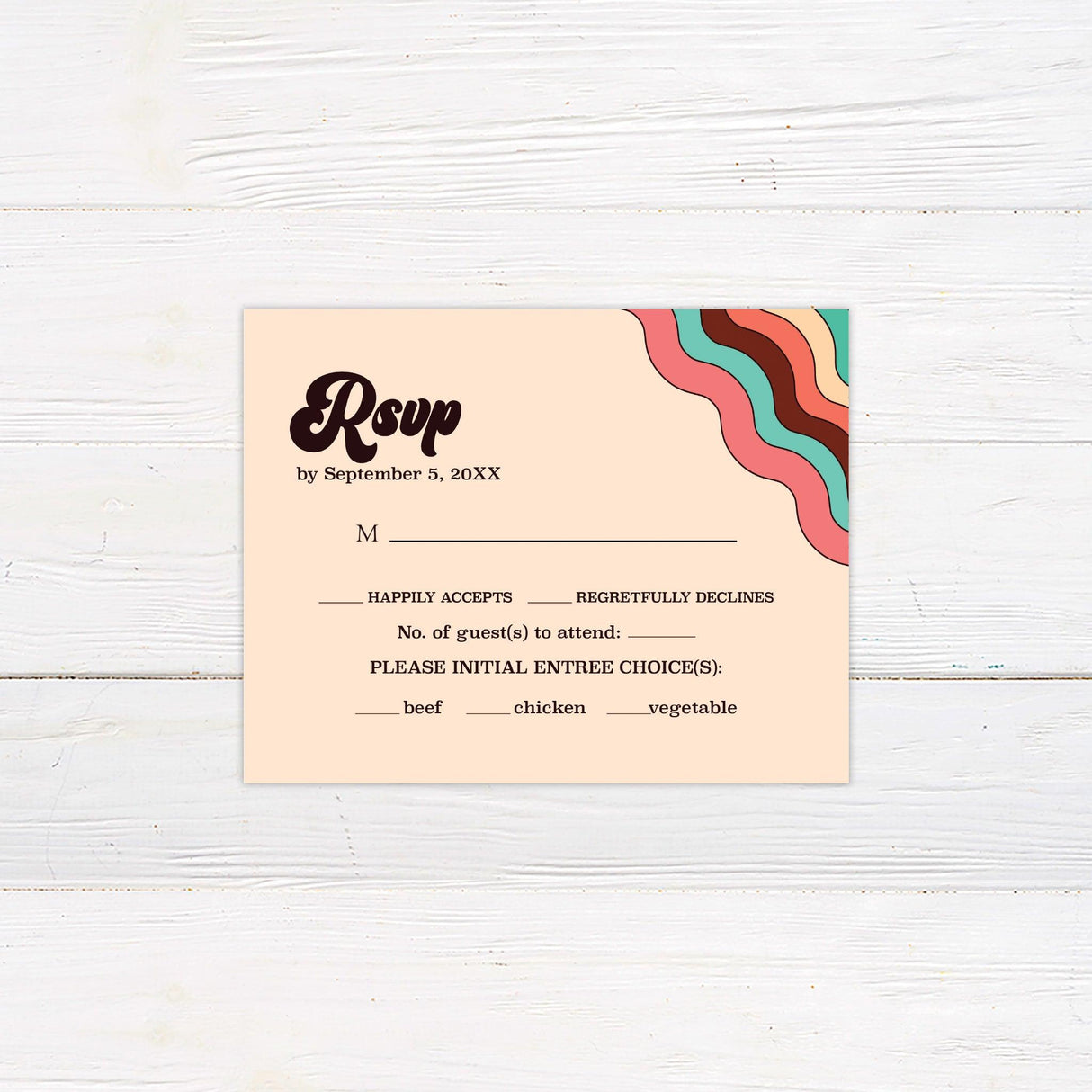 Retro Rainbow Invitations - goprintplus