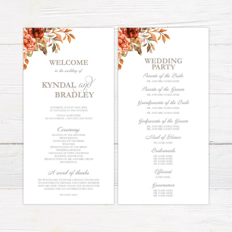 Rich Autumn Floral Invitations - goprintplus