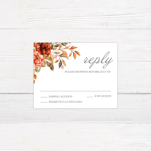 Rich Autumn Floral RSVP - goprintplus