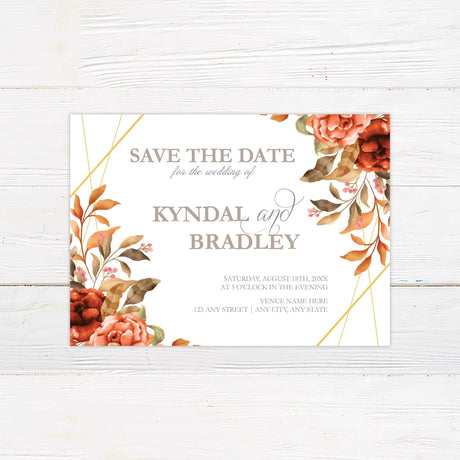 Rich Autumn Floral Invitations - goprintplus