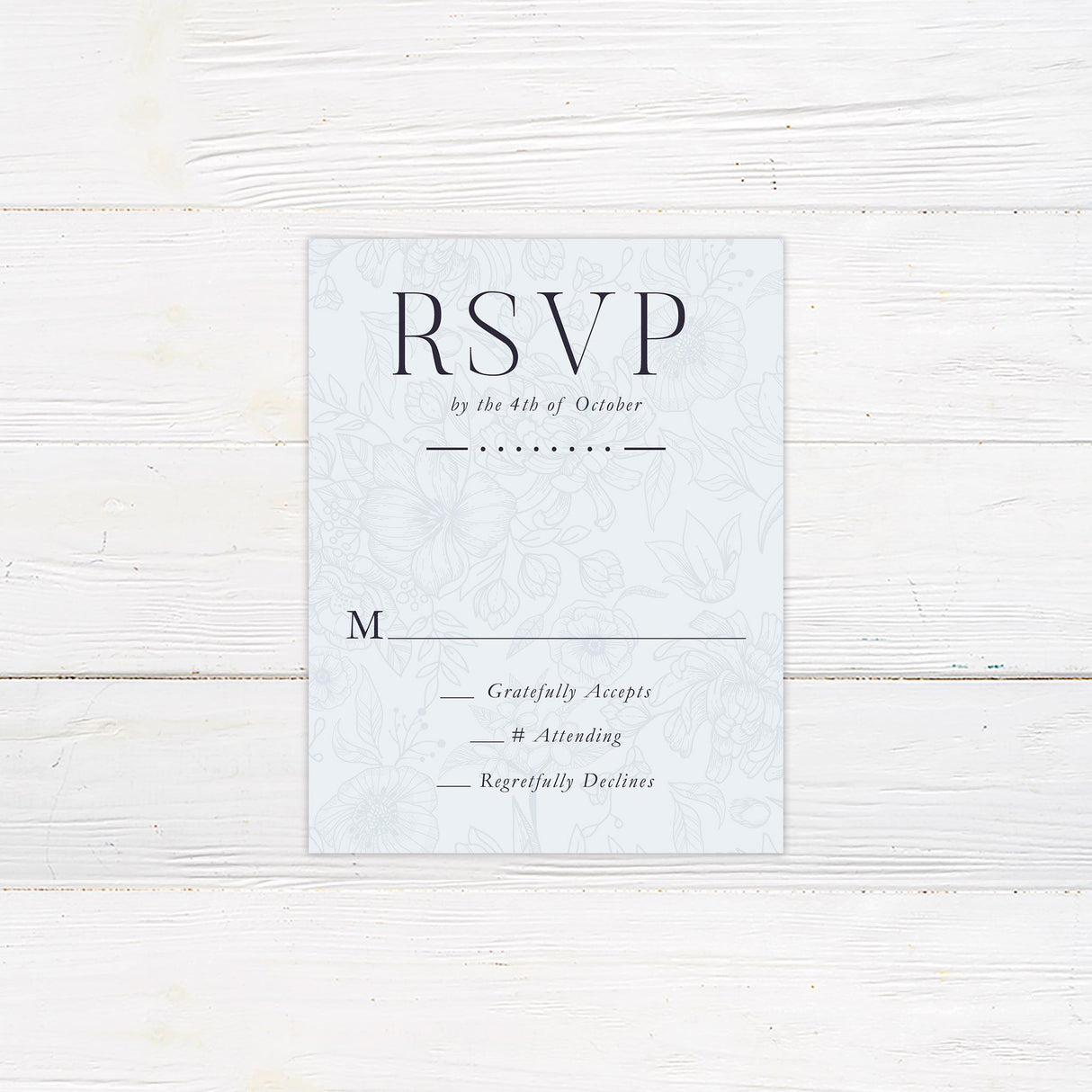 Rococo Blue RSVP - goprintplus