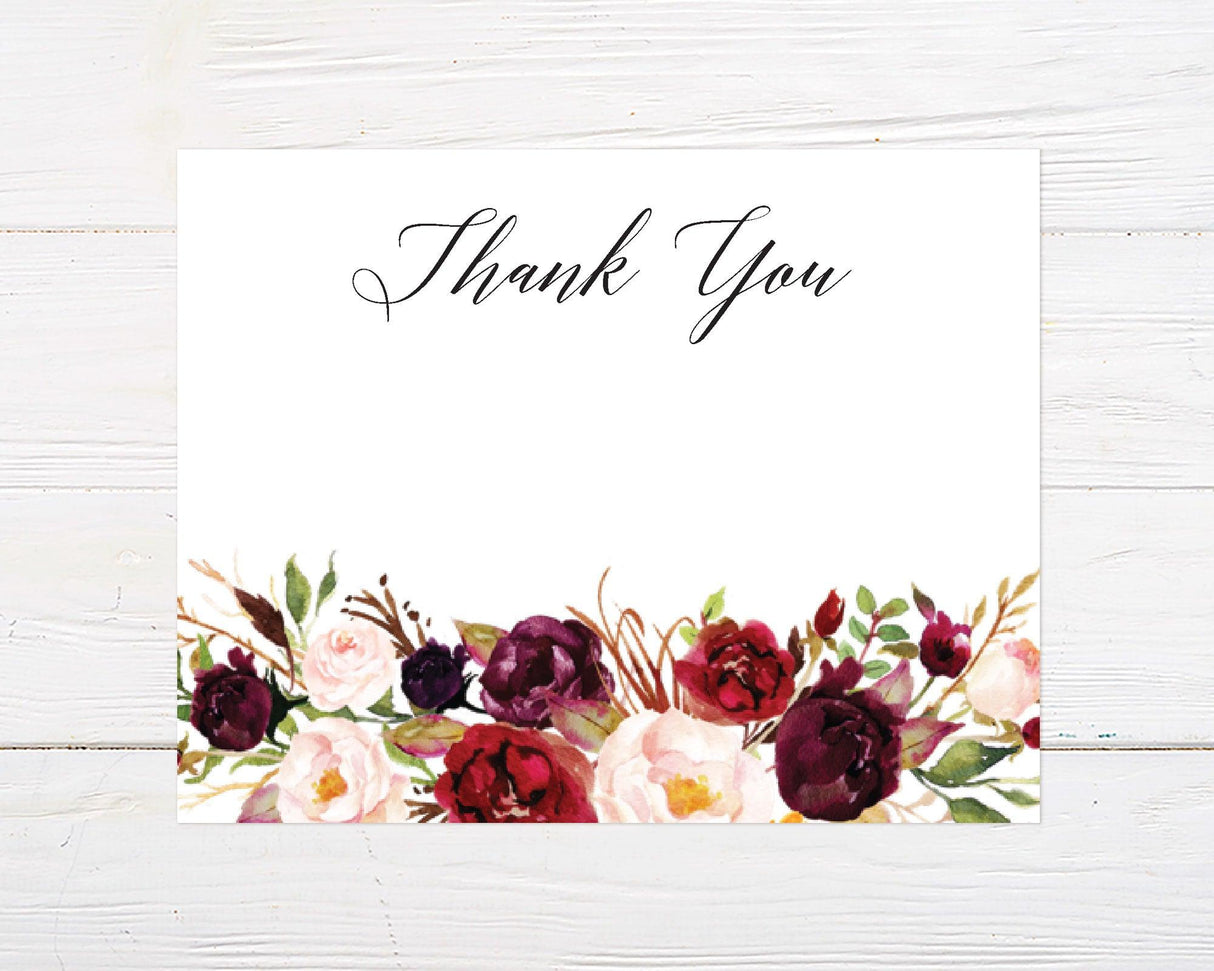 Rose Cascade Thank You Card - goprintplus