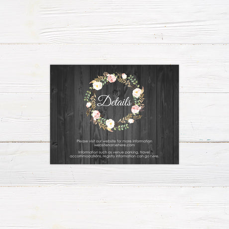 Rose Wreath Details Cards - goprintplus