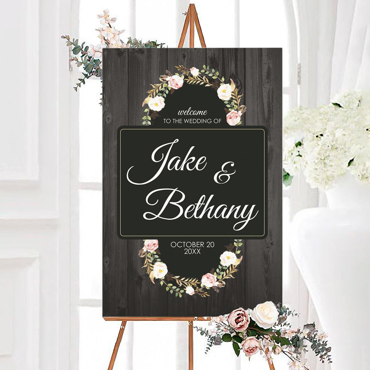 Rose Wreath Sign - goprintplus