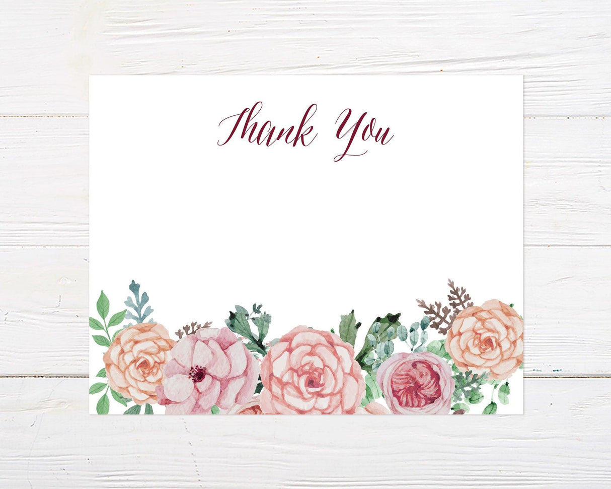 Rosy Brunch Thank You Card - goprintplus