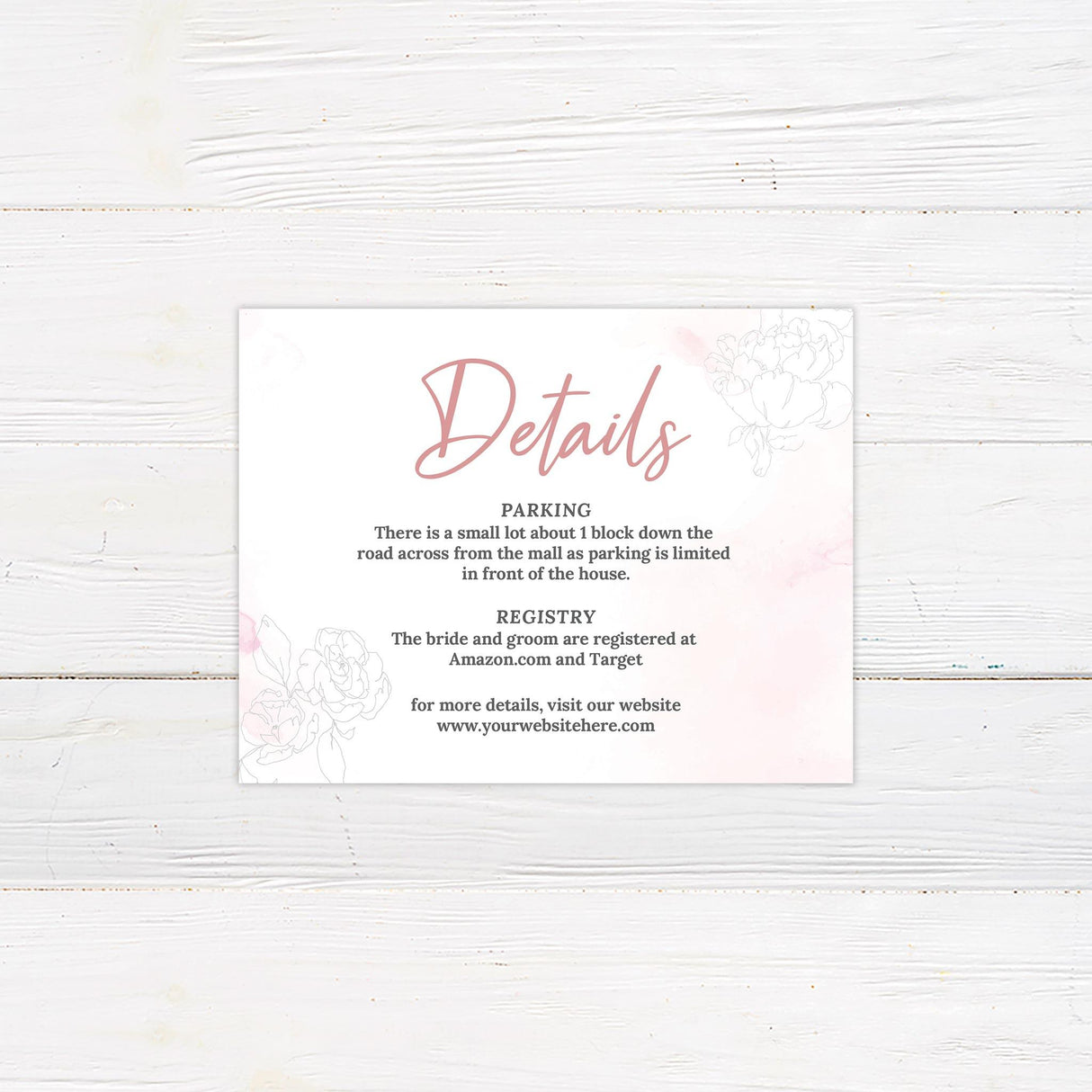 Rosy Watercolor Invitations - goprintplus