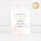 Rosy Watercolor Foil Invitation - goprintplus