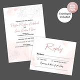 Rosy Watercolor Foil Invitation - goprintplus