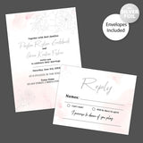 Rosy Watercolor Foil Invitation - goprintplus