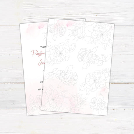 Rosy Watercolor Invitations - goprintplus