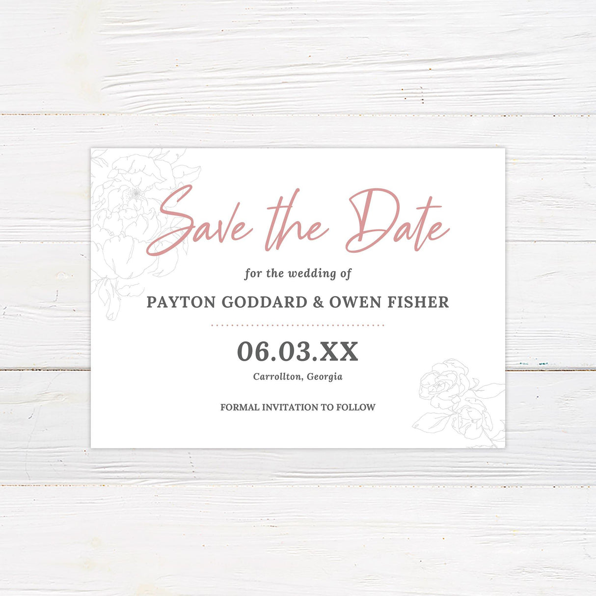 Rosy Watercolor Invitations - goprintplus