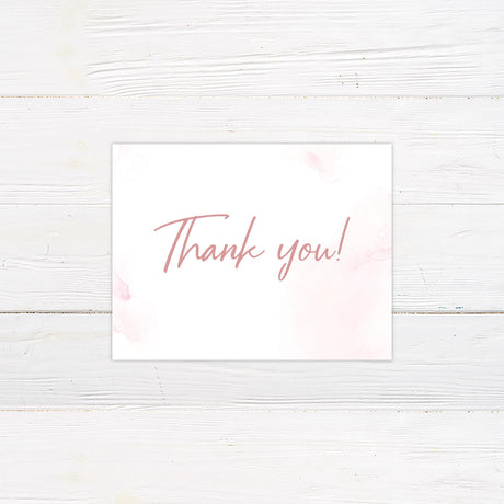 Rosy Watercolor Thank You Cards - goprintplus