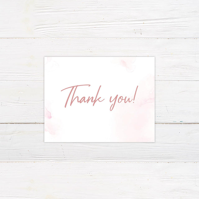 Rosy Watercolor Thank You Cards - goprintplus