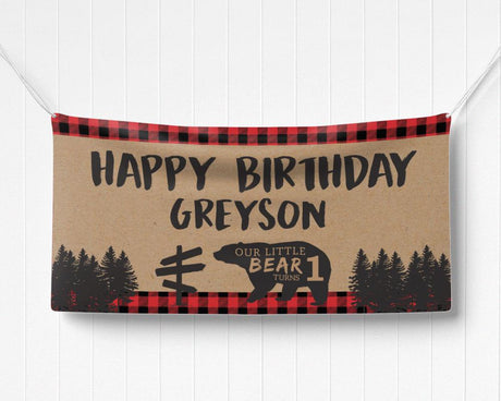 Rustic Bear Birthday Invitation - goprintplus