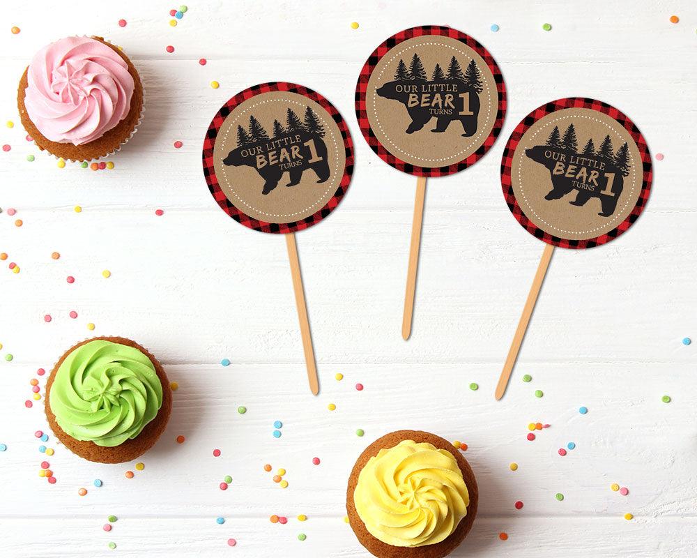 Rustic Bear Cupcake Topper - goprintplus