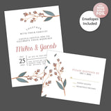 Rustic Botanical Foil Invitation - goprintplus