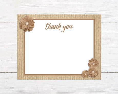 Rustic Burlap Thank You Card - goprintplus