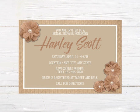 Rustic Burlap Invitation - goprintplus