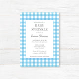 Rustikale grüne Gingham Baby Sprinkle Einladung – Buffalo Check gedruckt Baby-Dusche-Karte