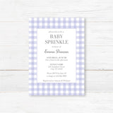 Rustikale grüne Gingham Baby Sprinkle Einladung – Buffalo Check gedruckt Baby-Dusche-Karte