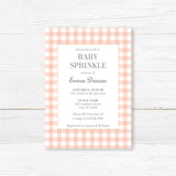 Rustikale grüne Gingham Baby Sprinkle Einladung – Buffalo Check gedruckt Baby-Dusche-Karte