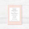Rustic Gingham Baby Shower Invitation – Buffalo Check Printed Baby Shower Card