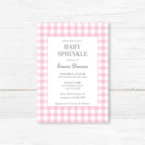 Rustikale grüne Gingham Baby Sprinkle Einladung – Buffalo Check gedruckt Baby-Dusche-Karte