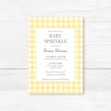 Rustikale grüne Gingham Baby Sprinkle Einladung – Buffalo Check gedruckt Baby-Dusche-Karte