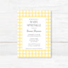 Rustic Gingham Baby Shower Invitation – Buffalo Check Printed Baby Shower Card