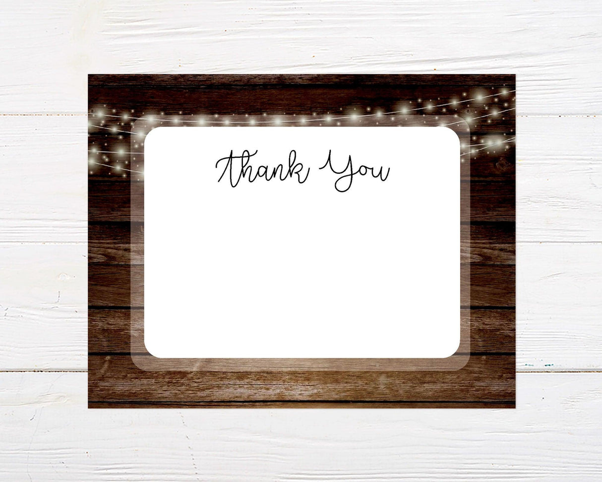 Rustic Lights Thank You Card - goprintplus