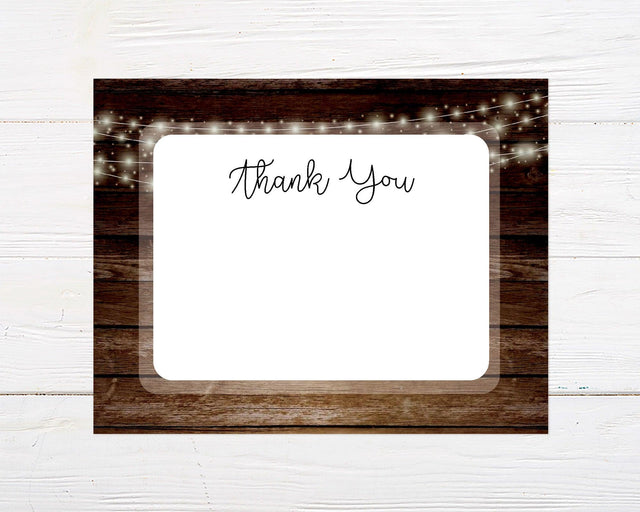 Rustic Lights Thank You Card - goprintplus