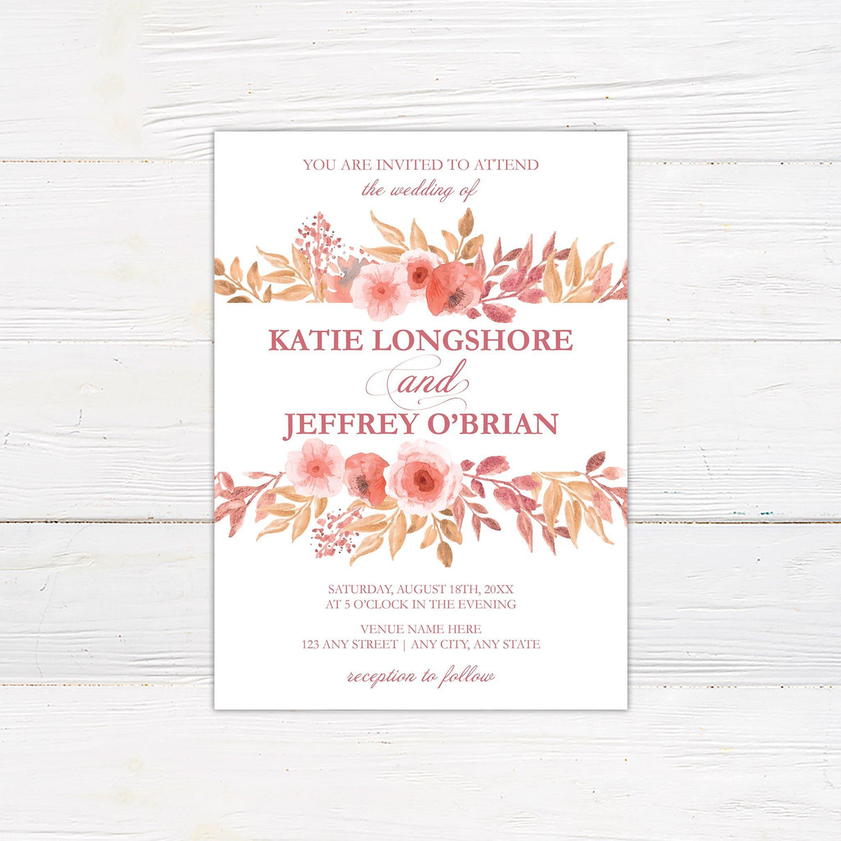 Rustic Roses Invitation - goprintplus