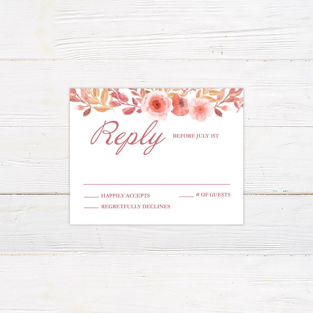 Rustic Roses RVSP Card - goprintplus