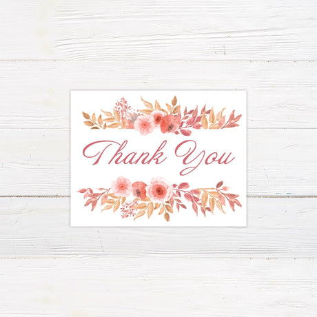 Rustic Roses Thank You Card - goprintplus