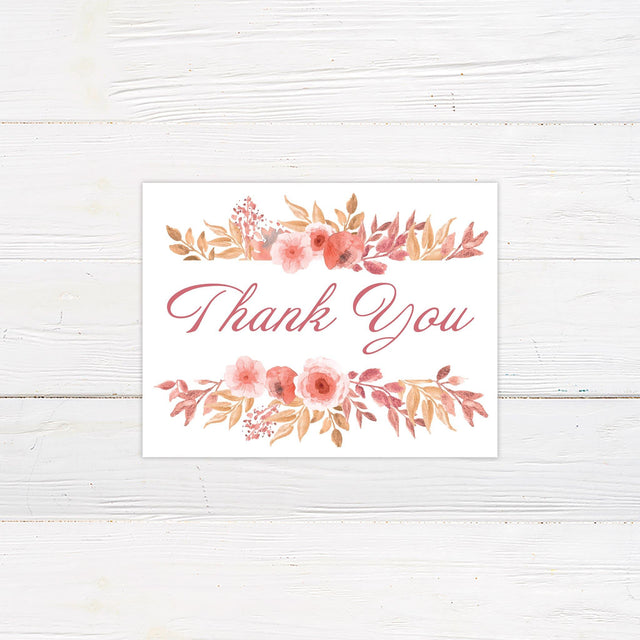 Rustic Roses Thank You Card - goprintplus