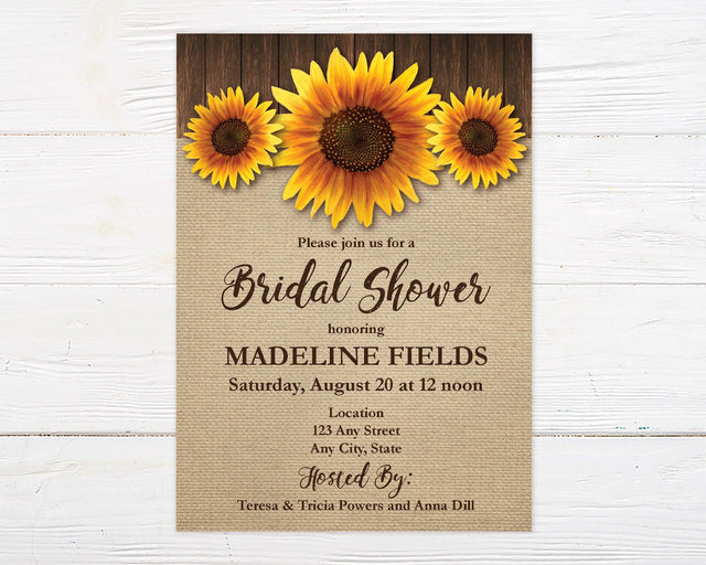 Rustic Sunflower Invitation - goprintplus